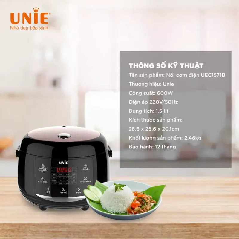 🌟 UNIE 1571B – Cơm tơi – dẻo – thơm chuẩn vị gia đình Việt! 726713