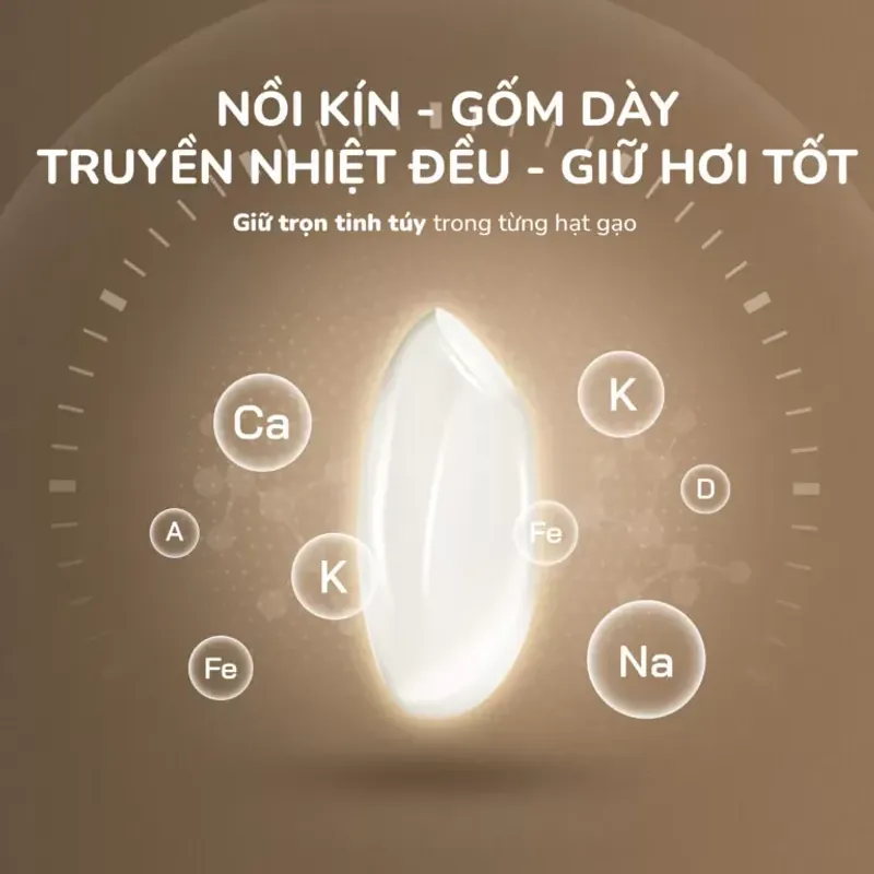 Nồi Cơm Điện Lòng Gốm UNIE URC818 – Dung tích 1,8L, Chống Dính Tự Nhiên 573059