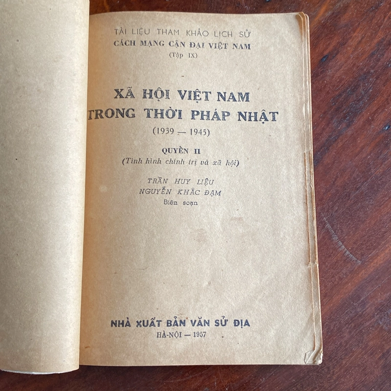 XÃ HỘI VIỆT NAM TRONG THỜI PHÁP NHẬT, QUYỂN II, XB 1957 474602