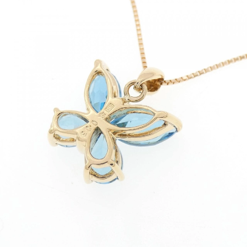 K18YG/K18PG Dây chuyền ngọc bích bướm - Hàng hiệu Authentic 859356