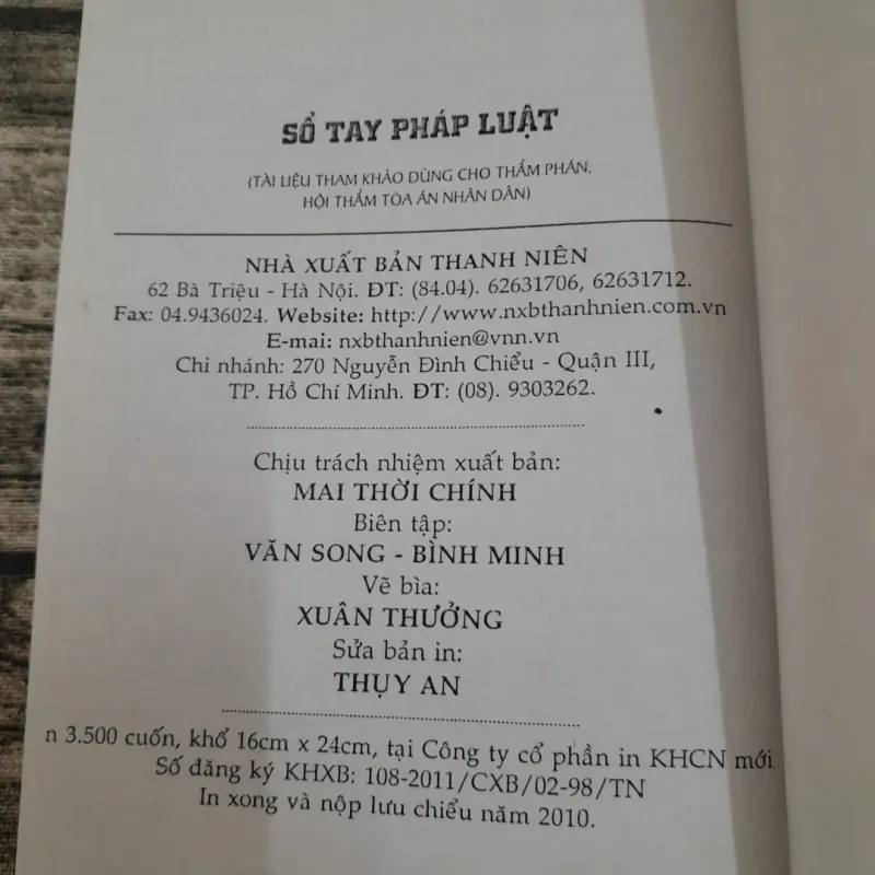 Sổ tay Pháp luật dành cho Thẩm Phán, Hội thẩm TAND- Tòa Án ND Tối cao 762267