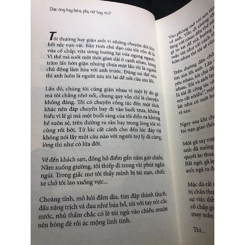 Đàn ông hay hứa Phụ nữ hay tin? 2017 mới 85% bẩn nhẹ bụng sách Tuệ Nghi HPB1207 VĂN HỌC 916157