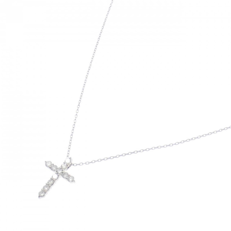 K18WG Dây chuyền kim cương chéo 0.22CT - Hàng hiệu chính hãng 856863