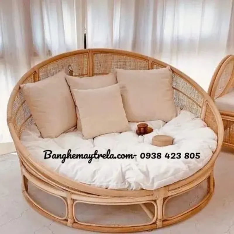 Giường thư giãn mây tự nhiên dáng tròn 712399