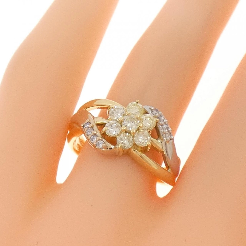 Nhẫn kim cương hoa K18YG/PT900/K18PG 0.58CT - Hàng hiệu Chính hãng 852972