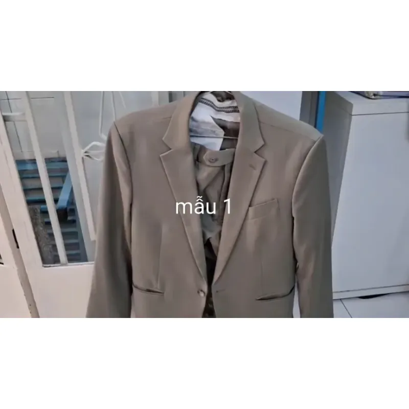 Áo vest nam cổ trang trọng phối túi bên áo màu xám, đen, xanh bộ 3 mẫu 798980