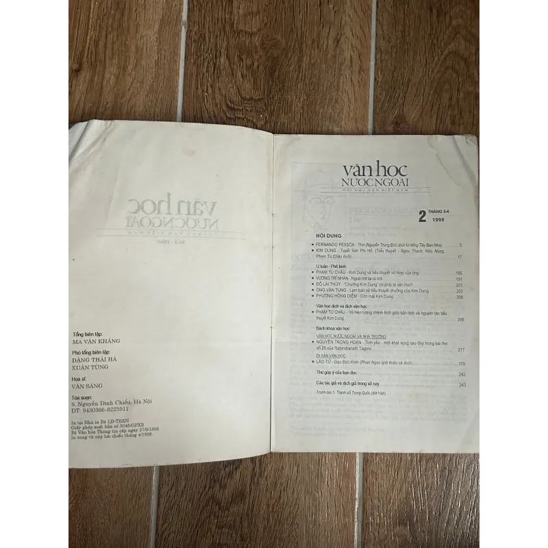 Tạp Chí Văn Học Nước Ngoài - Số 2/1998 (Thơ Bồ Đào Nha, Kim Dung, Đạo Đức Kinh, v.v) 740029