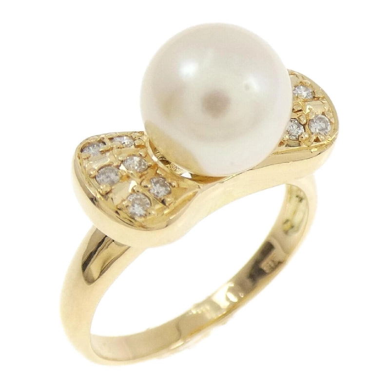 Nhẫn ngọc trai Akoya K18YG hình ruy băng 8.1mm 669013