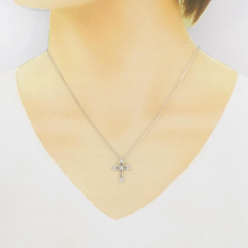 K18WG Dây chuyền kim cương hình chữ thập 0.30CT - Hàng hiệu Chính hãng 863443