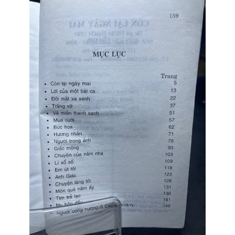 Còn lại ngày mai mới 80% ố bẩn có dấu mộc và viết nhẹ 2004 Trịnh Thạch Linh HPB0906 SÁCH VĂN HỌC 914691