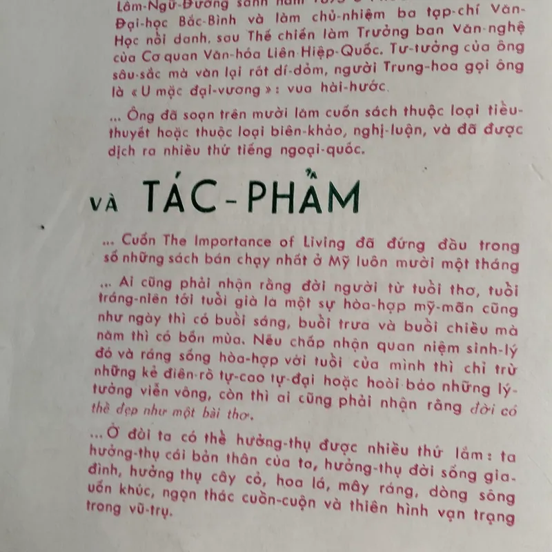 Sống đẹp Lâm Ngữ Đường 1965, Nguyễn Hiến Lê dịch (đẹp, hiếm còn sót lại) 575250
