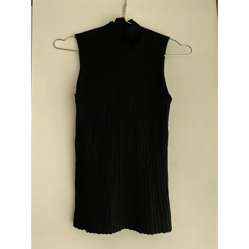 95% ** ÁO NỈ TANKTOP (SÁT NÁCH) CAO CỔ CHẤT MỀM ẤM* ĐEN* FREESIZE* TẶNG QUÀ 0Đ 591513