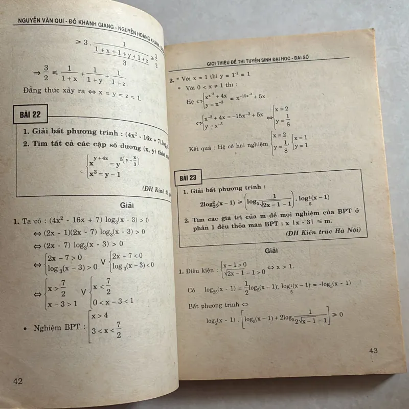 Giới thiệu đề thi tuyển sinh đại học Đại số 977767