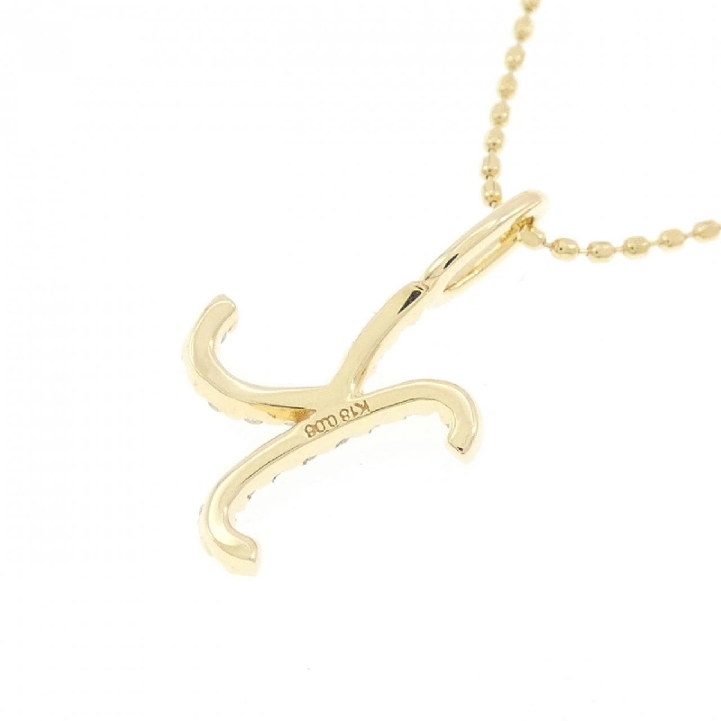 K18YG Chữ cái K Dây chuyền kim cương 0.08CT - Hàng hiệu Chính hãng 858874