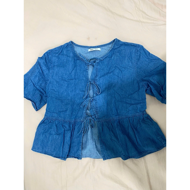 Áo CANIFA size M chi tiết đan dây trước 100% cotton 509824