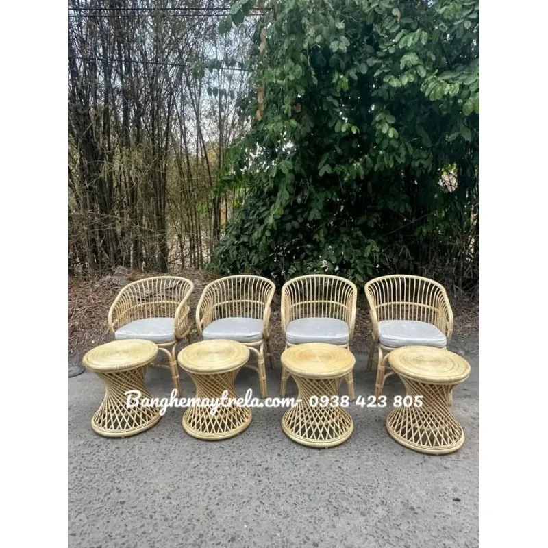 Bộ bàn ghế mây tự nhiên uống trà 674743
