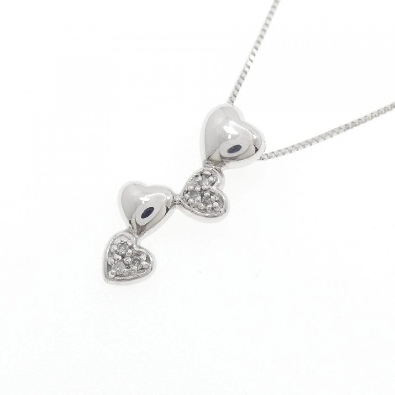 K18WG Dây chuyền kim cương hình trái tim 0.04CT - Hàng hiệu Chính hãng 858269