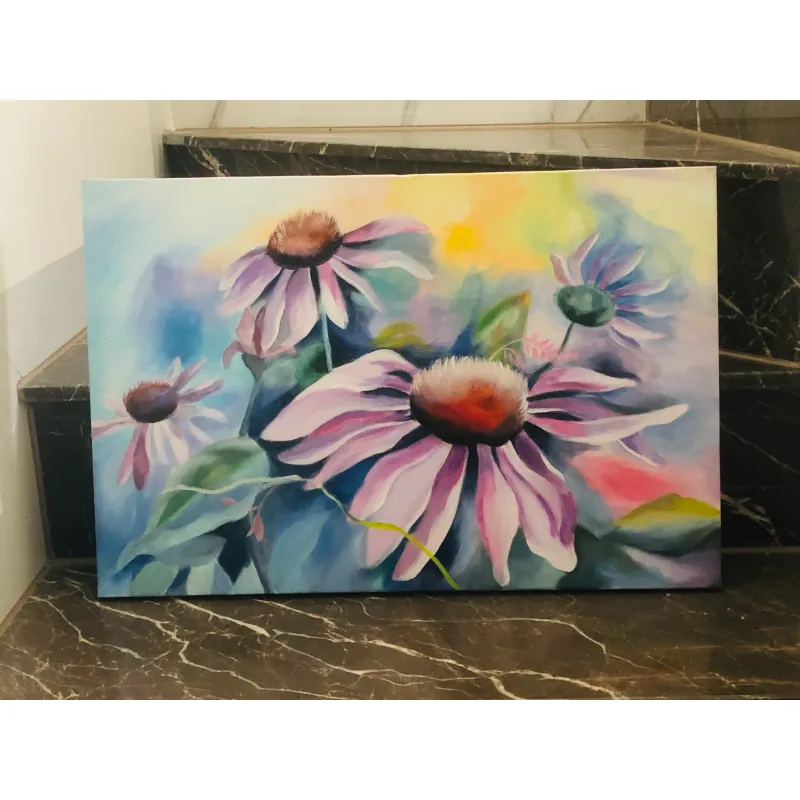 Tranh acrylic hoa cúc tím 759729