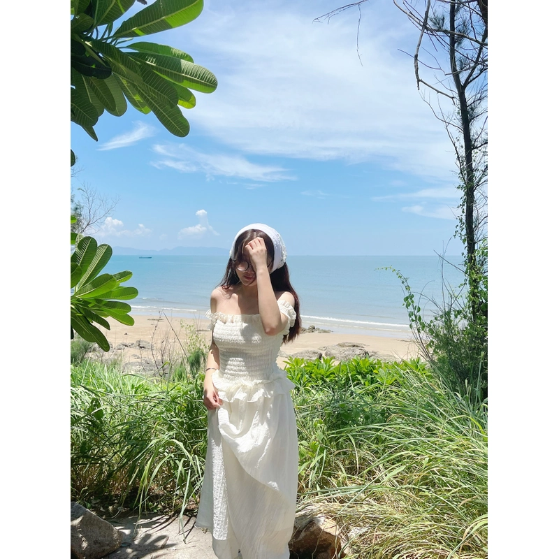 đầm maxi trễ vai 530456