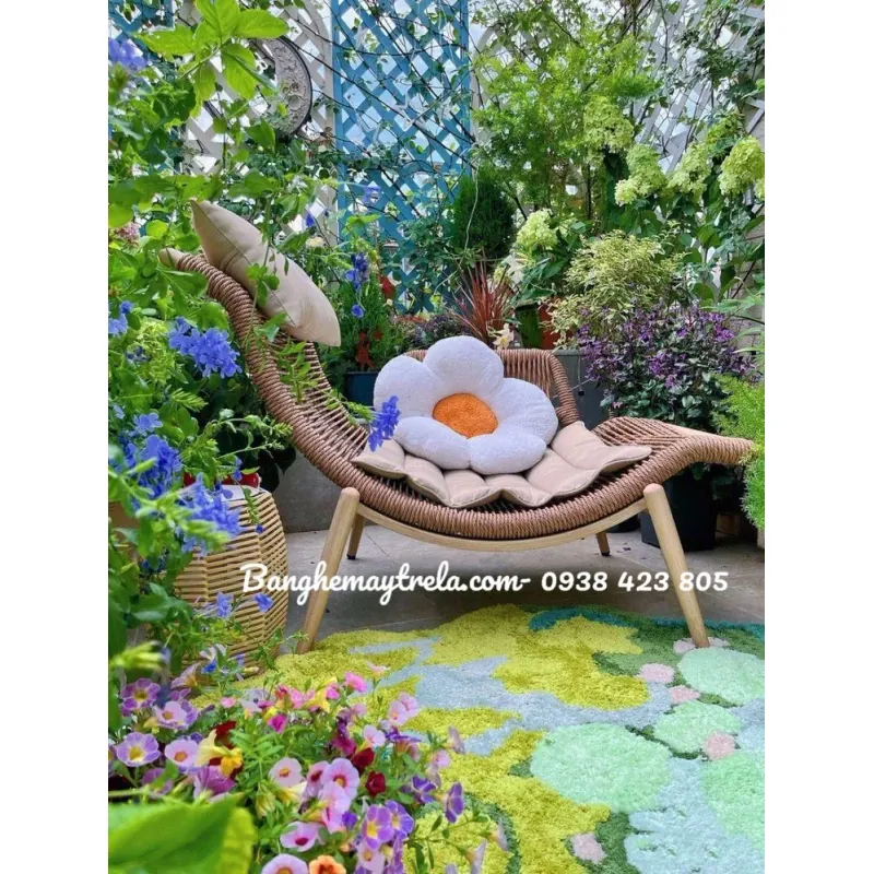 Ghế thư giãn ban công đan dây dù 694538