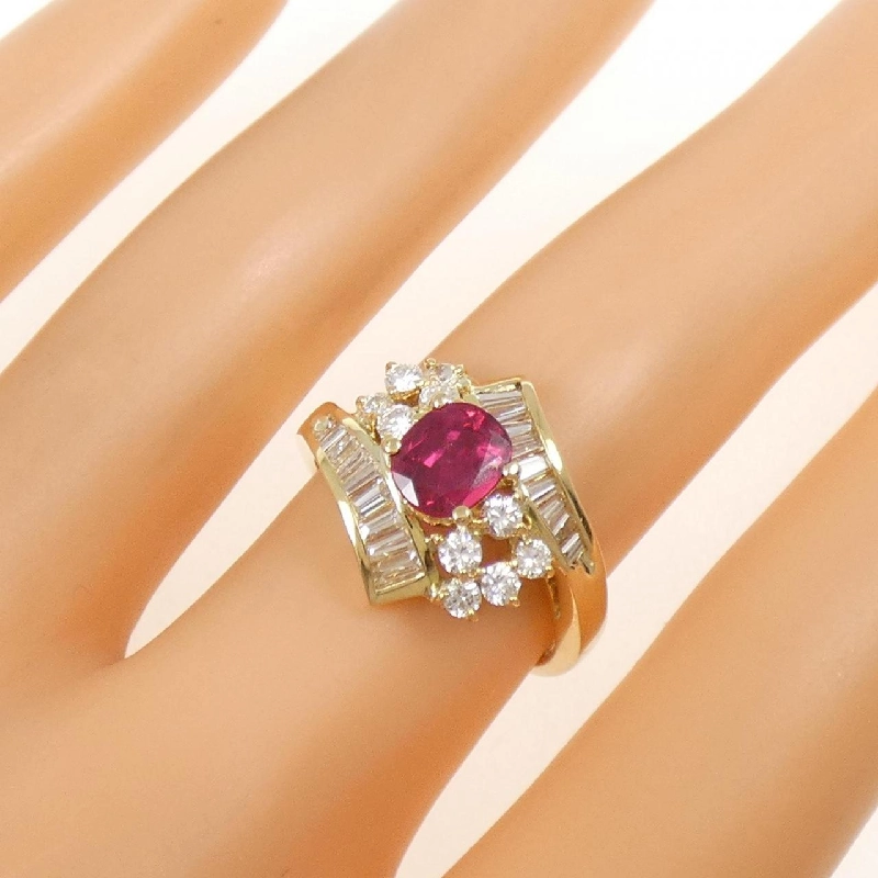 Nhẫn Ruby K18YG 0.749CT - Hàng hiệu Chính hãng 853036
