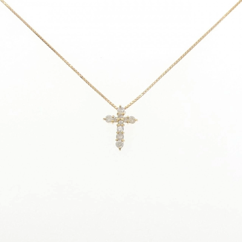 K18YG Dây chuyền kim cương chéo 0.30CT - Hàng hiệu chính hãng 860071