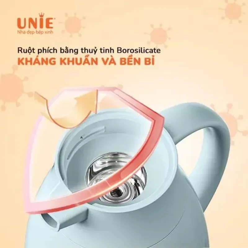 Phích giữ nhiệt UNIE UKW06 1.6L, ruột thủy tinh Borosilicate kháng khuẩn 622209