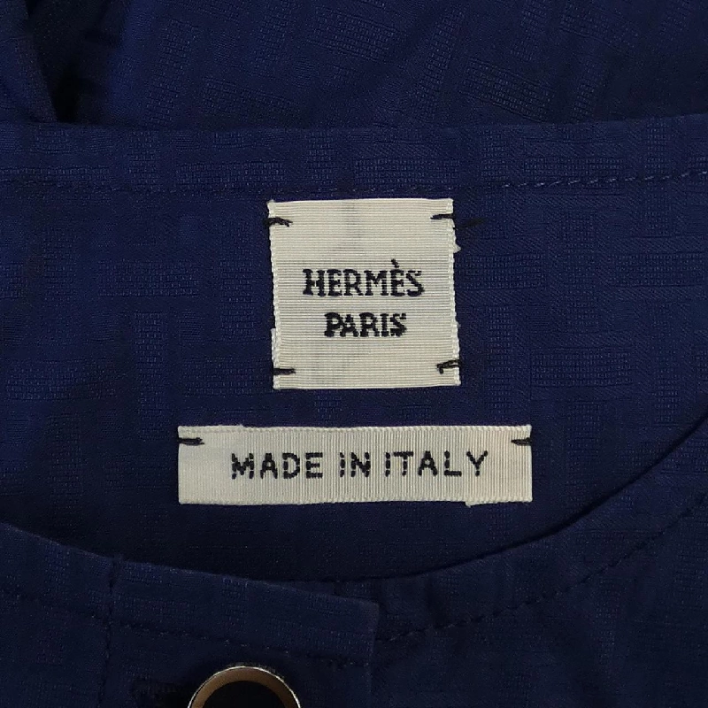 Đầm ngắn Bohemian HERMES bằng vải gạc 5E0570DB 648622