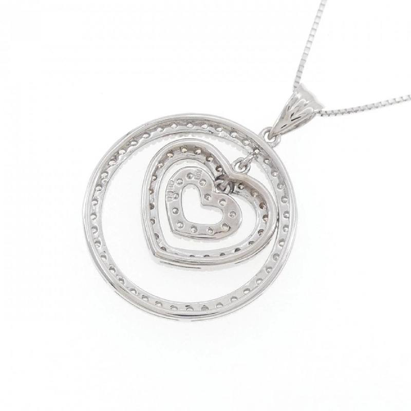 K18WG Dây chuyền kim cương hình trái tim 0.60CT - Hàng hiệu Chính hãng 866225