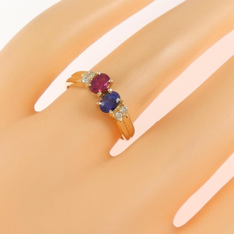 Nhẫn đá màu K18YG 666373