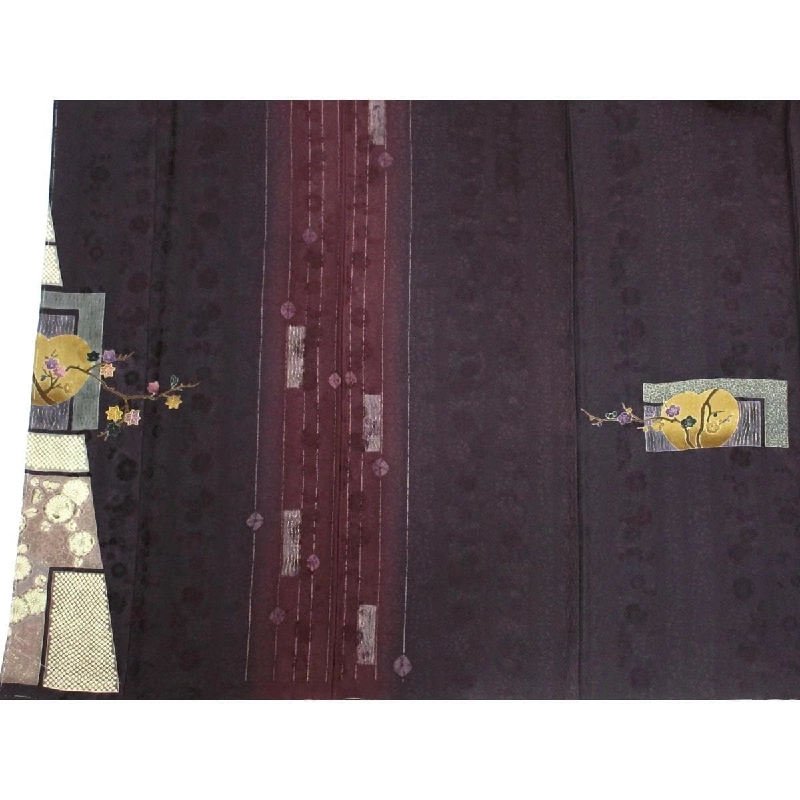 Áo kimono thăm viếng với họa tiết vàng và thêu shibori - Hàng hiệu Authentic 876838