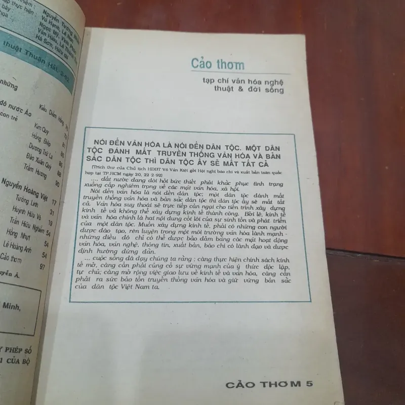 Tạp chí CẢO THƠM số 2 - 1992 733842