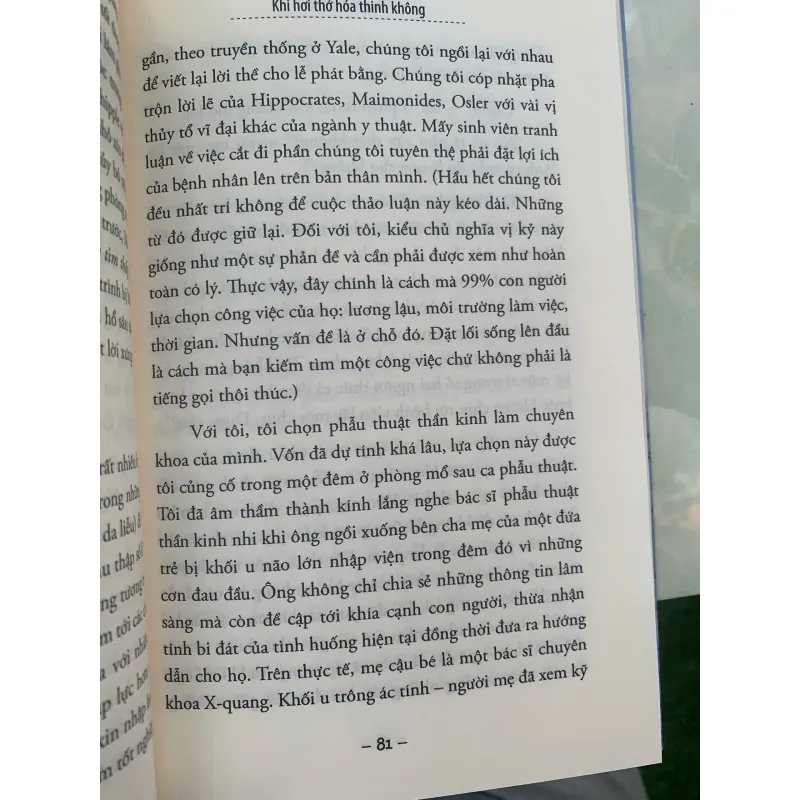KHI HƠI THỞ HÓA THÍNH KHÔNG - PAUL KALANITHI (TRẦN THANH HƯƠNG dịch)  1022267
