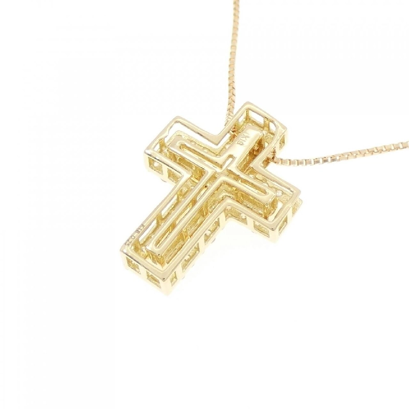 K18YG 2WAY Đá quý Kim cương Dây chuyền 0.25CT - Hàng hiệu Chính hãng 858106