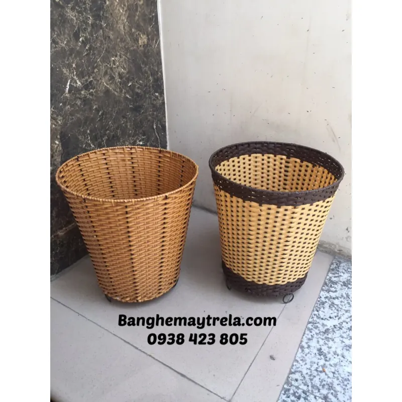 Thùng đựng đồ khung sắt đan nhựa giả mây 601390