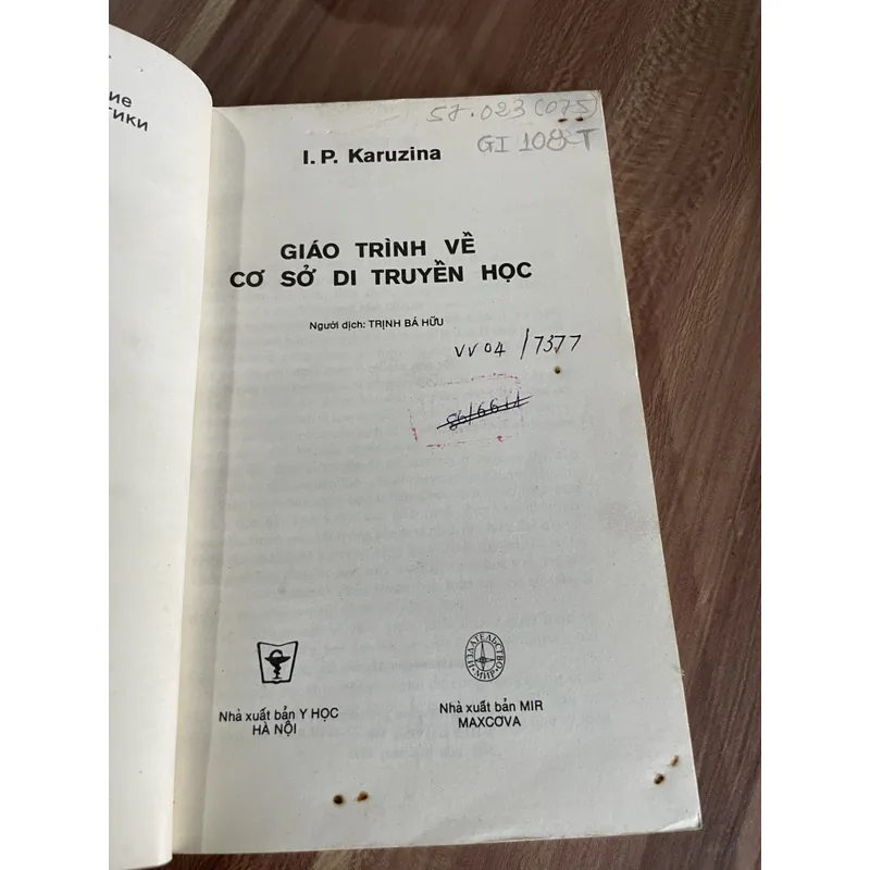 Giáo trình về cơ sở di truyền học, Trịnh Bá Hữu dịch 594326