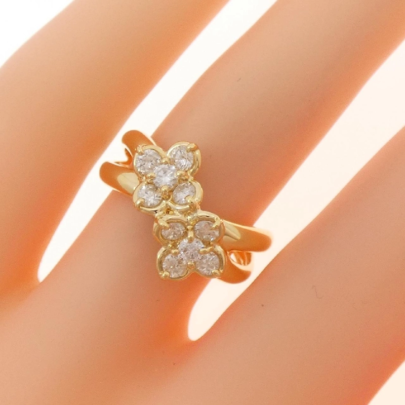 Nhẫn kim cương hoa K18YG 0.54CT 671542