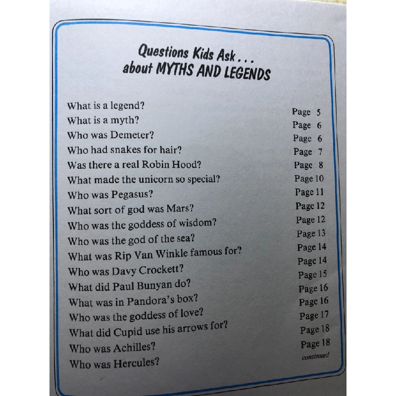 Questions kids ask about myths and legends BÌA CỨNG mới 85% bẩn nhẹ HPB2607 NGOẠI VĂN 351671