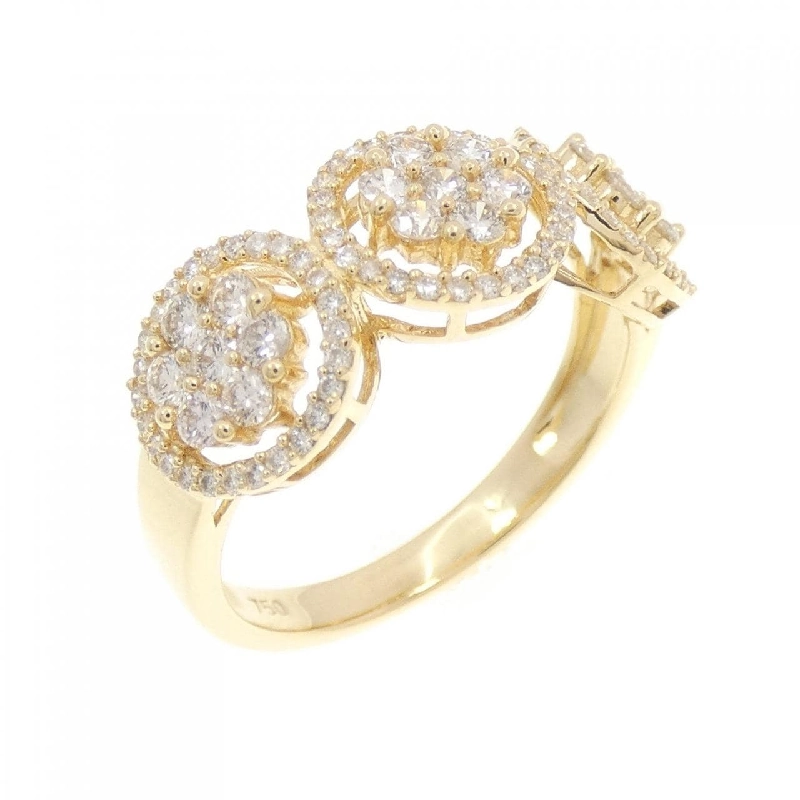 Nhẫn kim cương 750YG hoa 667696