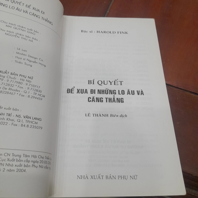 Bs. Harold Fink - BÍ QUYẾT ĐỂ XUA ĐI NHỮNG LO ÂU CĂNG THẲNG 453353