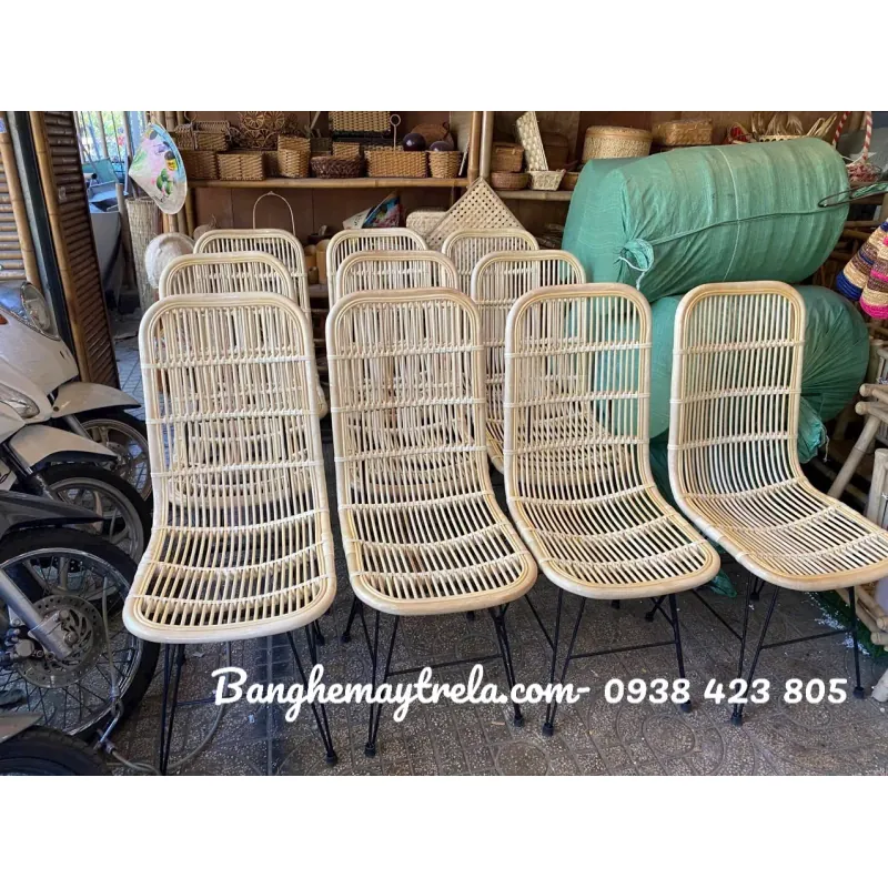 Ghế mây tự nhiên chân sắt giá rẻ 701659