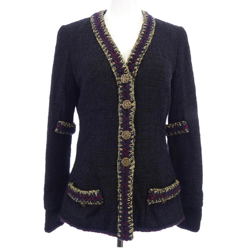 Jacket không cổ CHANEL P38673V29212 626733