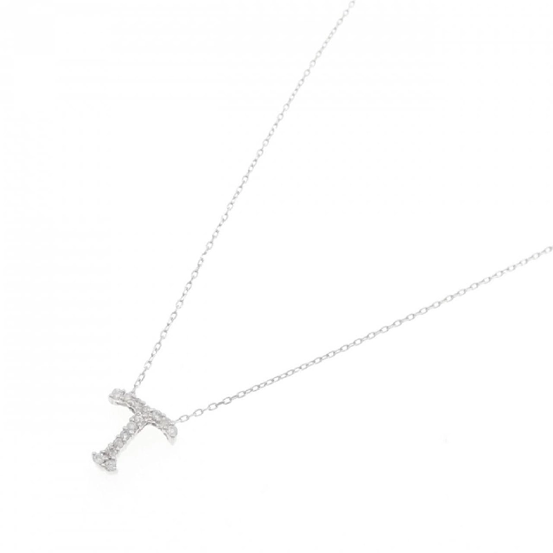 Dây chuyền kim cương chữ T K18WG 0.14CT - Hàng hiệu Chính hãng 861092
