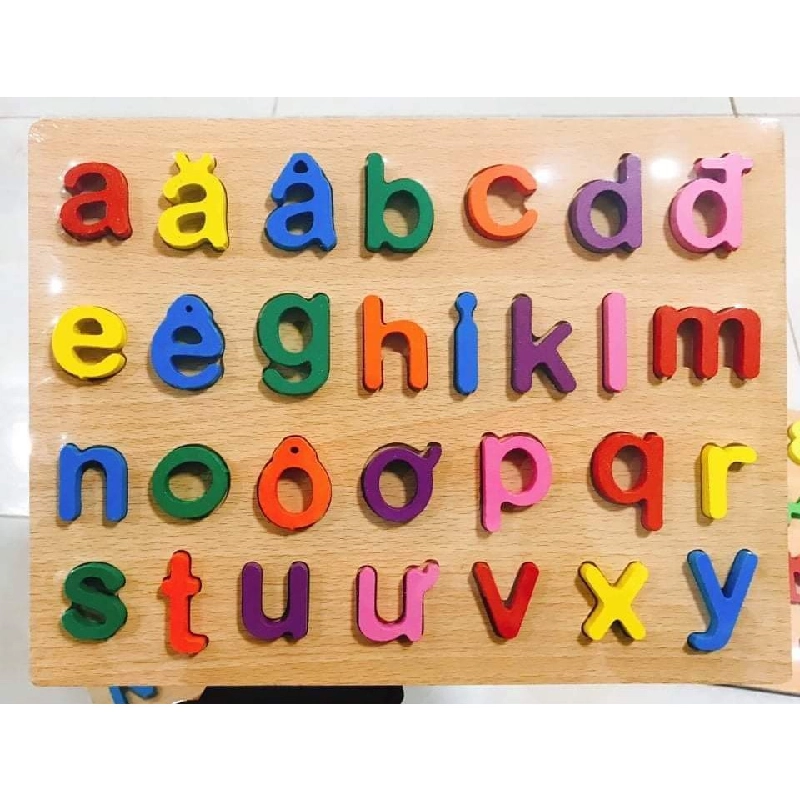Bảng chữ cái Tiếng Việt, bảng chữ cái gỗ nổi chữ và số cho bé, kích thước 30x22cm, giúp bé phát triển tư duy 531099