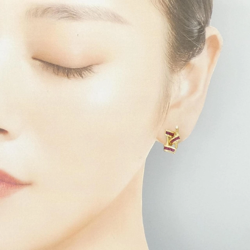 K18YG Bông tai Ruby 0.86CT - Hàng hiệu Chính hãng 867067