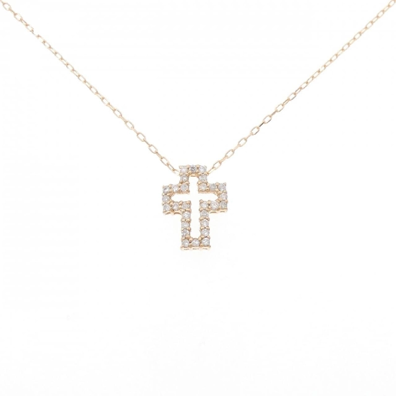 K18PG Dây chuyền kim cương hình chữ thập 0.20CT - Hàng hiệu Chính hãng 861356