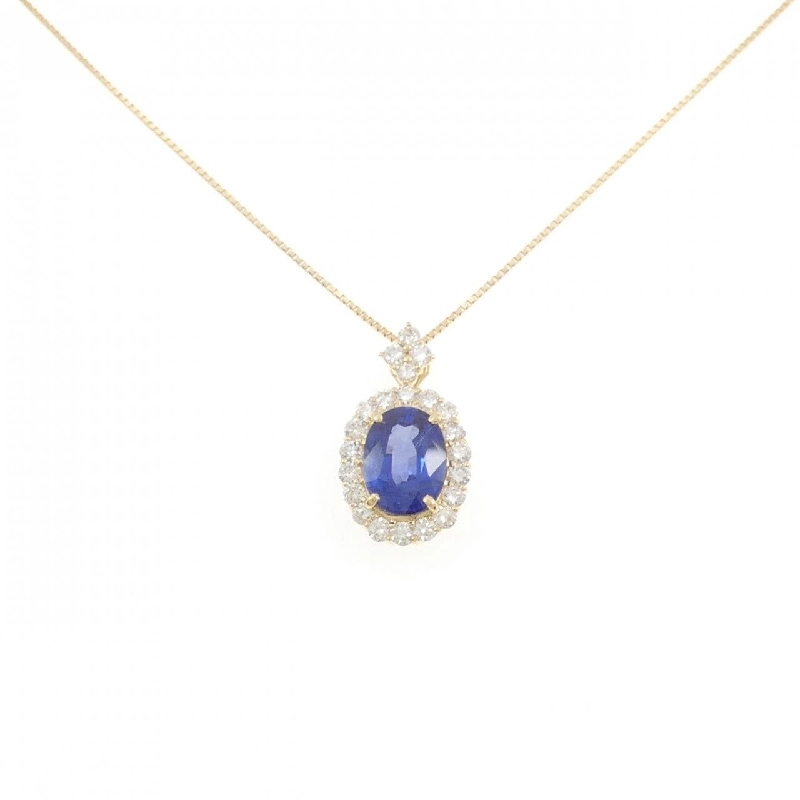 K18YG Sapphire Necklace 3.111CT Madagascar - Hàng hiệu Authentic 862843