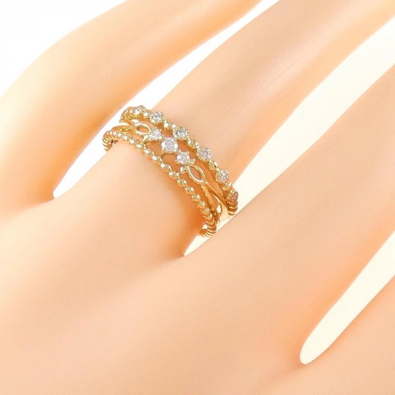 Nhẫn kim cương K18YG 0.12CT 672537