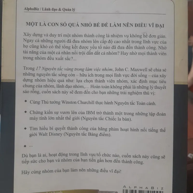 John C. Maxwell - 17 NGUYÊN TẮC VÀNG TRONG LÀM VIỆC NHÓM 691080