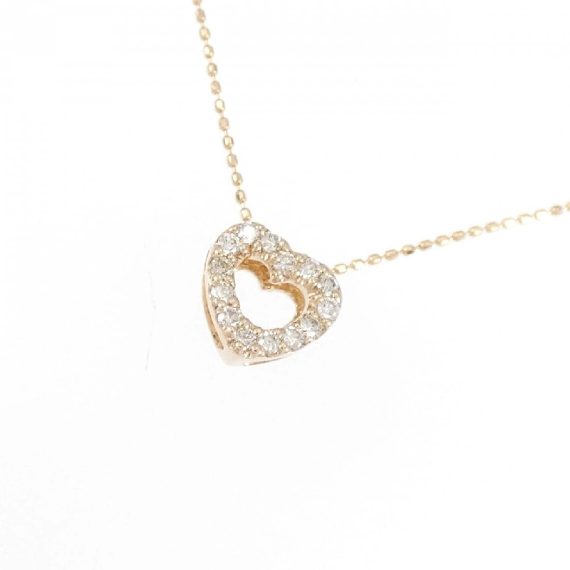 K18PG Dây chuyền hình trái tim có kim cương 0.09CT - Hàng hiệu Chính hãng 863330